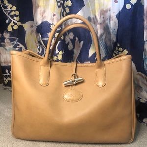 Longchamp Leather Roseau tote